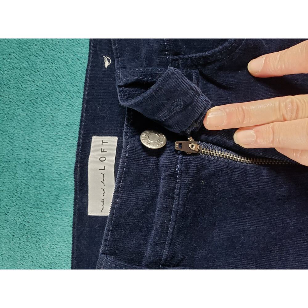 Loft Jeans Size 2 Petite Womens Blue Stretch Pant Corduroy Mid Rise Modern Ankle - Picture 6 of 13